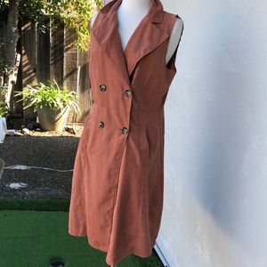 Trendy rust color coat dress